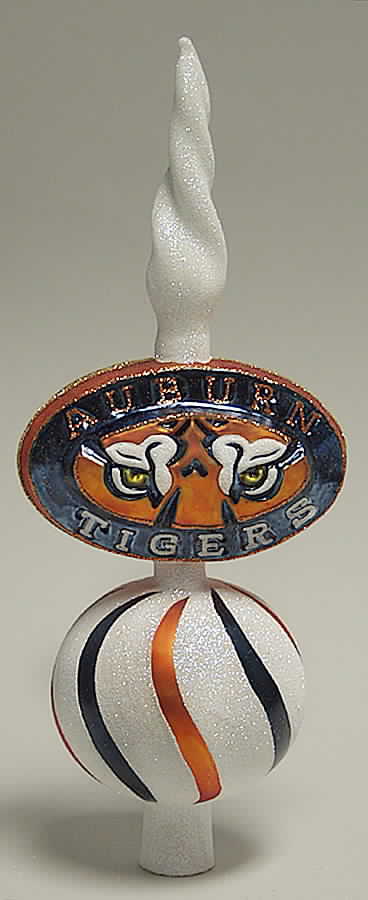 College Mascot Tree Topper Auburn Tigers - Boxed by Slavic Treasures-1