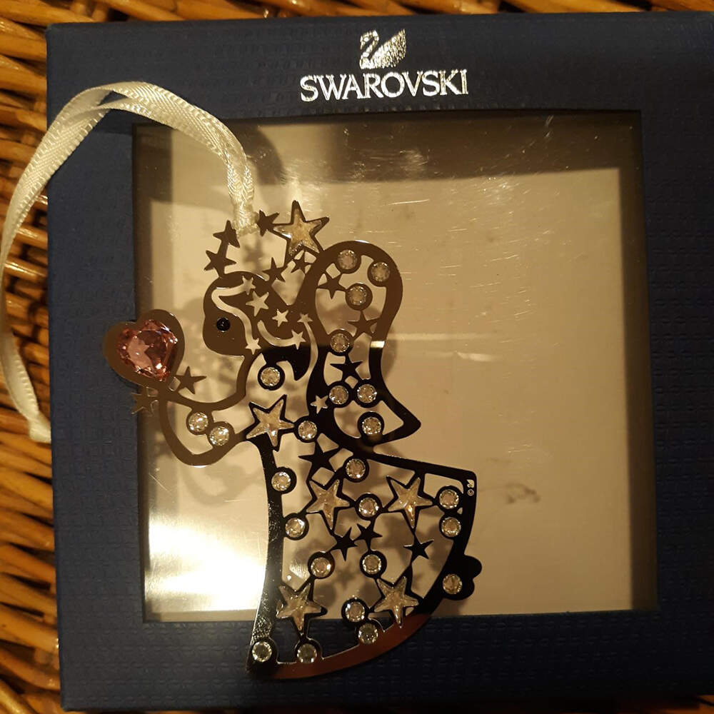 Swarovski Ornaments Pierced Angel With Pink Heart - No Box by Swarovski-1