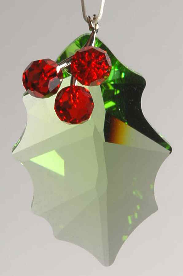 Swarovski Ornaments Holly Leaf Ornament - Boxed by Swarovski-1
