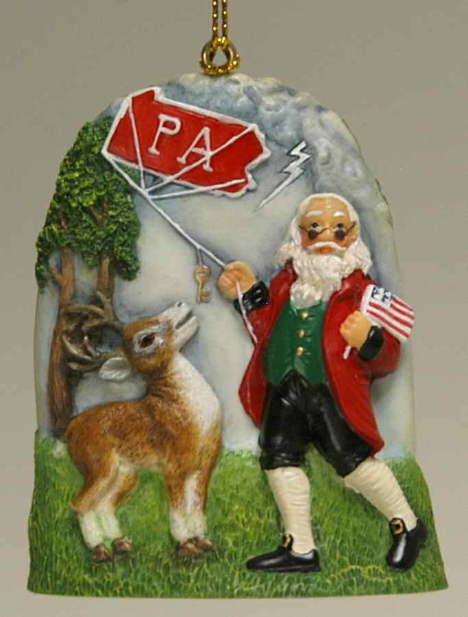State Santa Ornaments Pennsylvania - No Box by Slavic Treasures-1