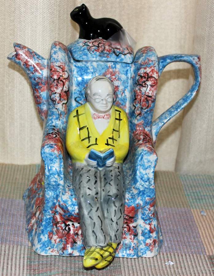 Swineside Tea Pot Churchill In Chintz Chair - No Box by Swineside Teapottery-1