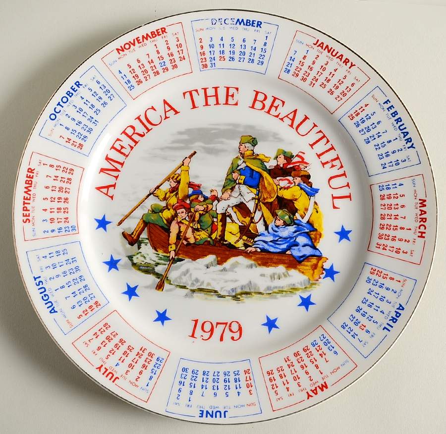 Spencer Gift Calendar Plate America The Beautiful-Crossing Delaware - No Box by Spencer Gift-1