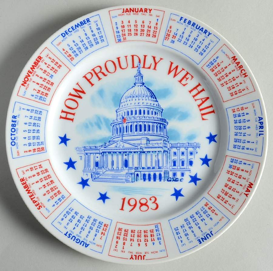 Spencer Gift Calendar Plate Capital-How Proudly We Hail - No Box by Spencer Gift-1