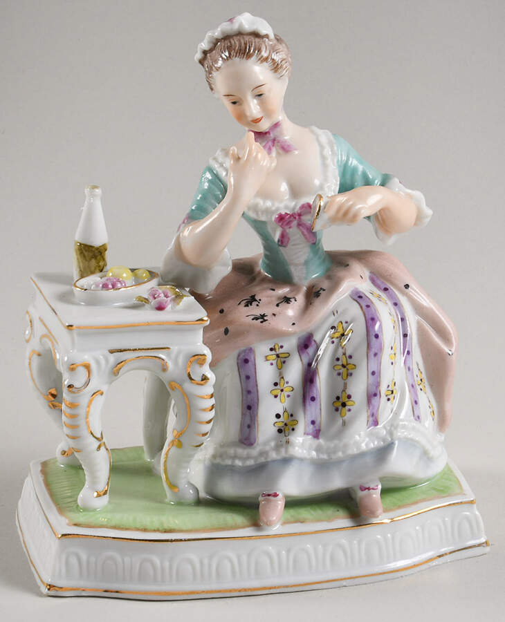 Shafford Figurines Woman At Table W/Fruit & Wine - No Box by Shafford-1
