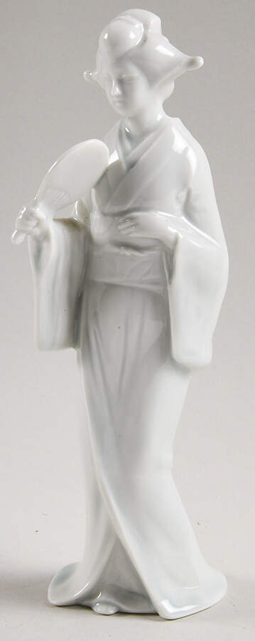 Shafford Figurines Geisha Holding Paddle Fan - No Box by Shafford-1