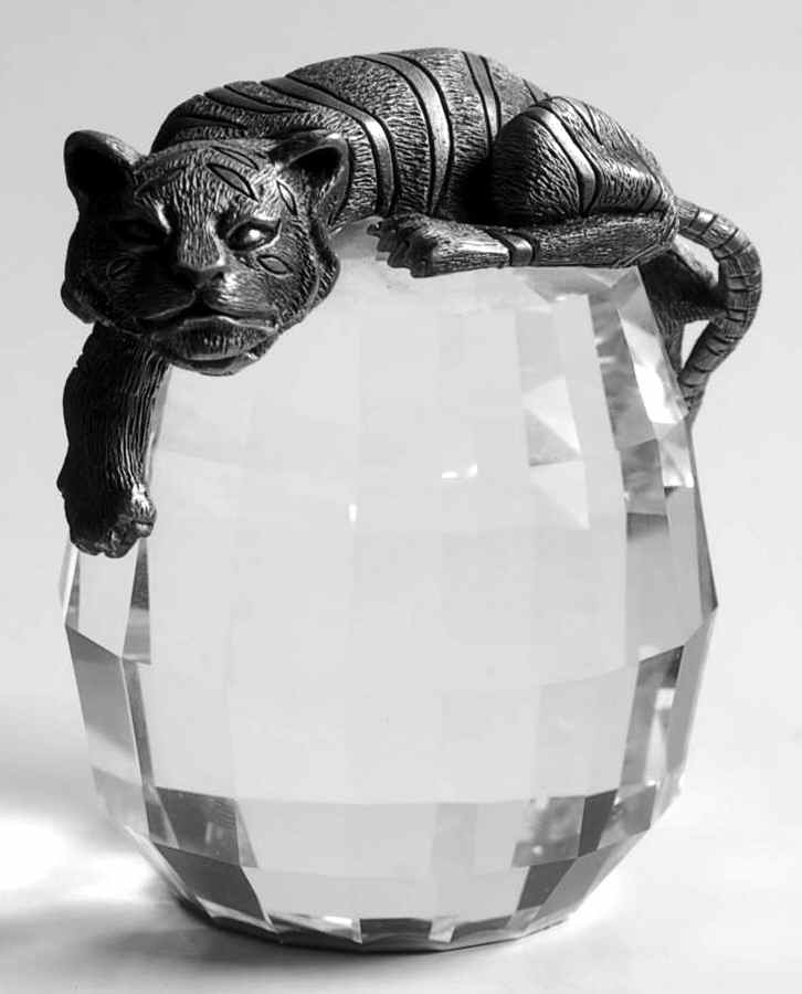 Swarovski Animal Paperweight Tiger-Pewter - Boxed by Swarovski-1