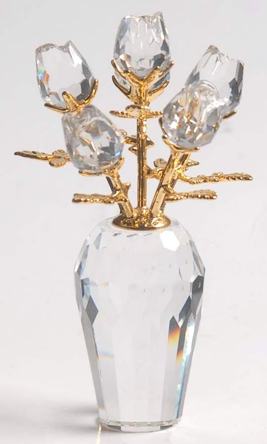 Flower Dreams Roses-Clear Roses On Gold Stems - No Box by Swarovski-1
