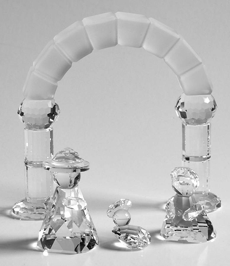 Nativity Holy Family And  Arch-Set Of 4 - With Box by Swarovski-1