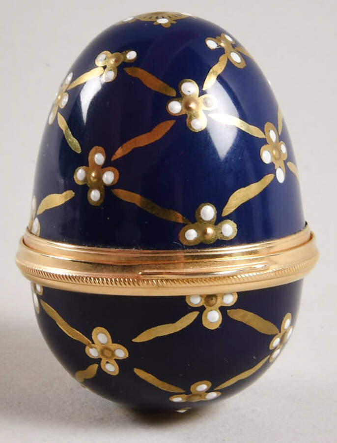 Connoisseurs Egg Shaped Cobalt Blue - No Box by Staffordshire Enamels-1