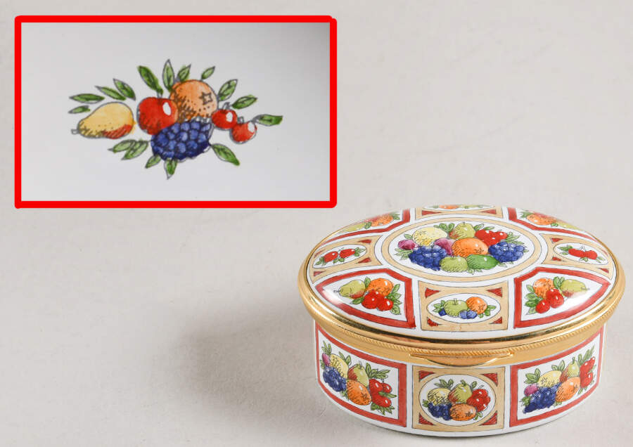 Connoisseurs Paneled Fruit - No Box by Staffordshire Enamels-1
