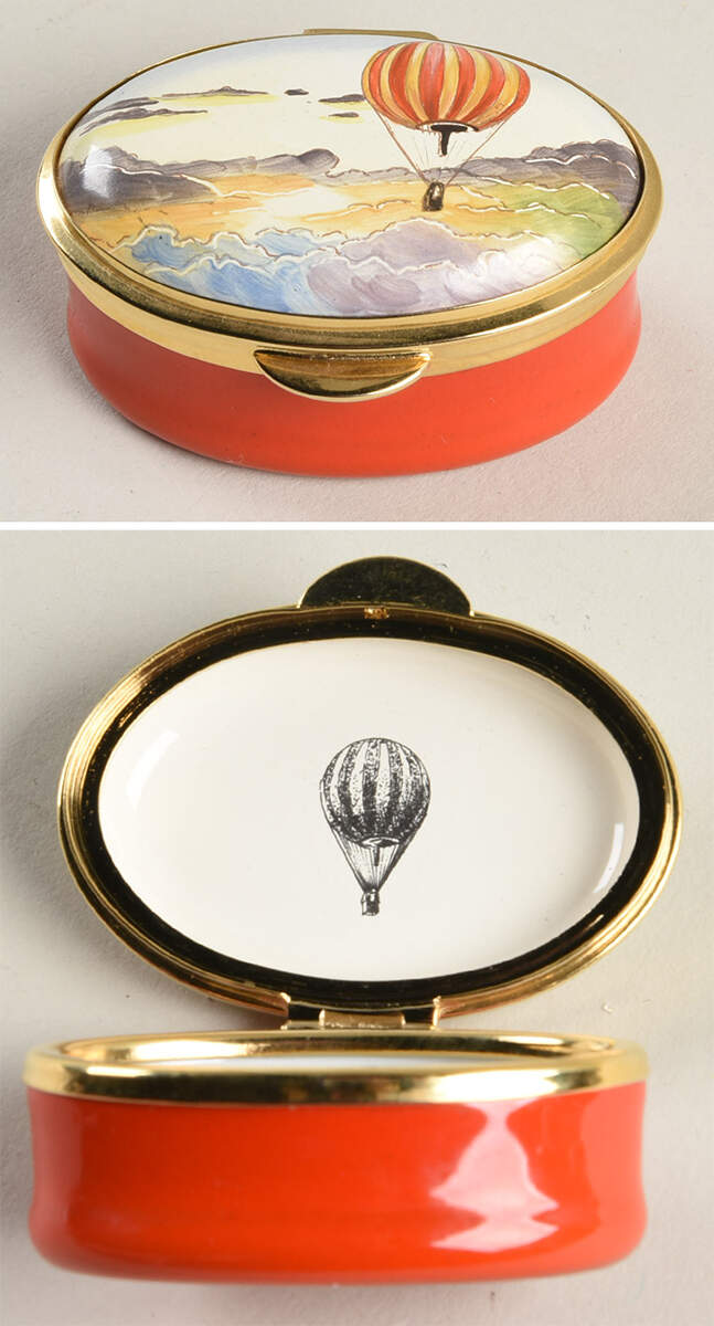 Connoisseurs Hot Air Balloon-Red Base - No Box by Staffordshire Enamels-1