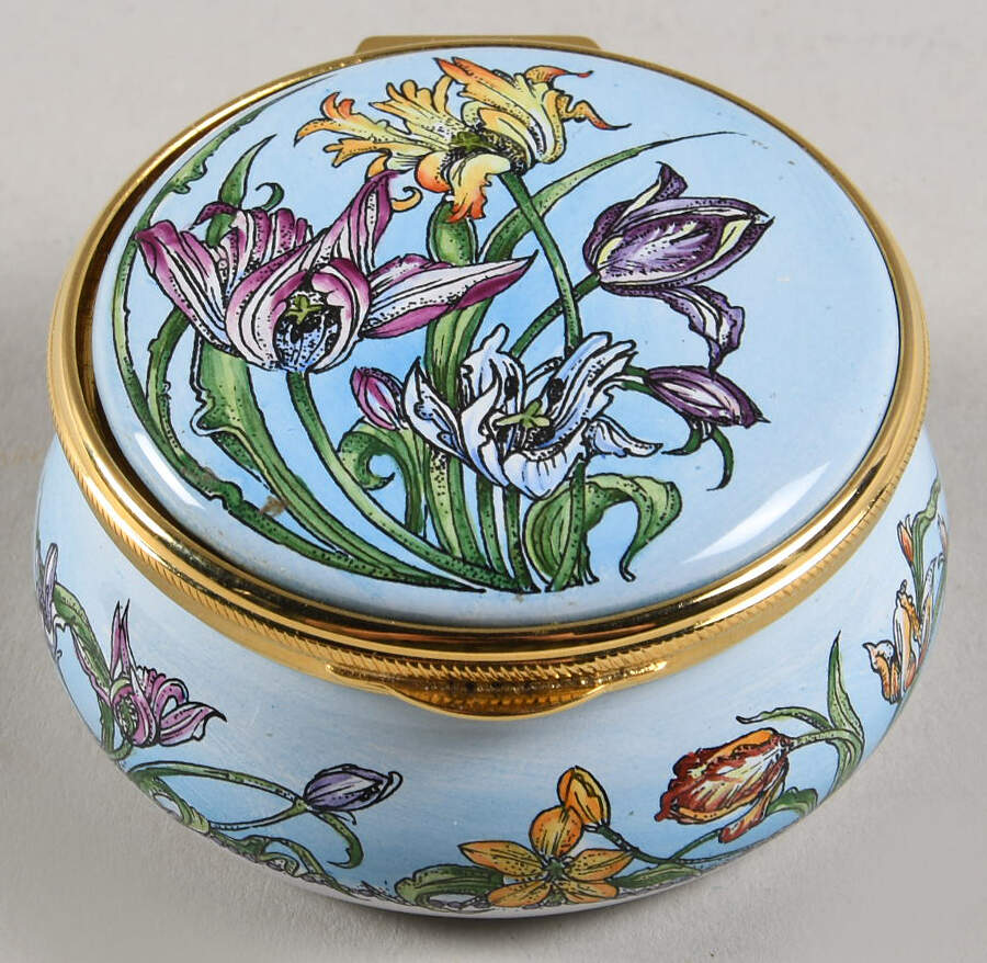 Connoisseurs Tulips-Round,Purple,Yellow - Boxed by Staffordshire Enamels-1