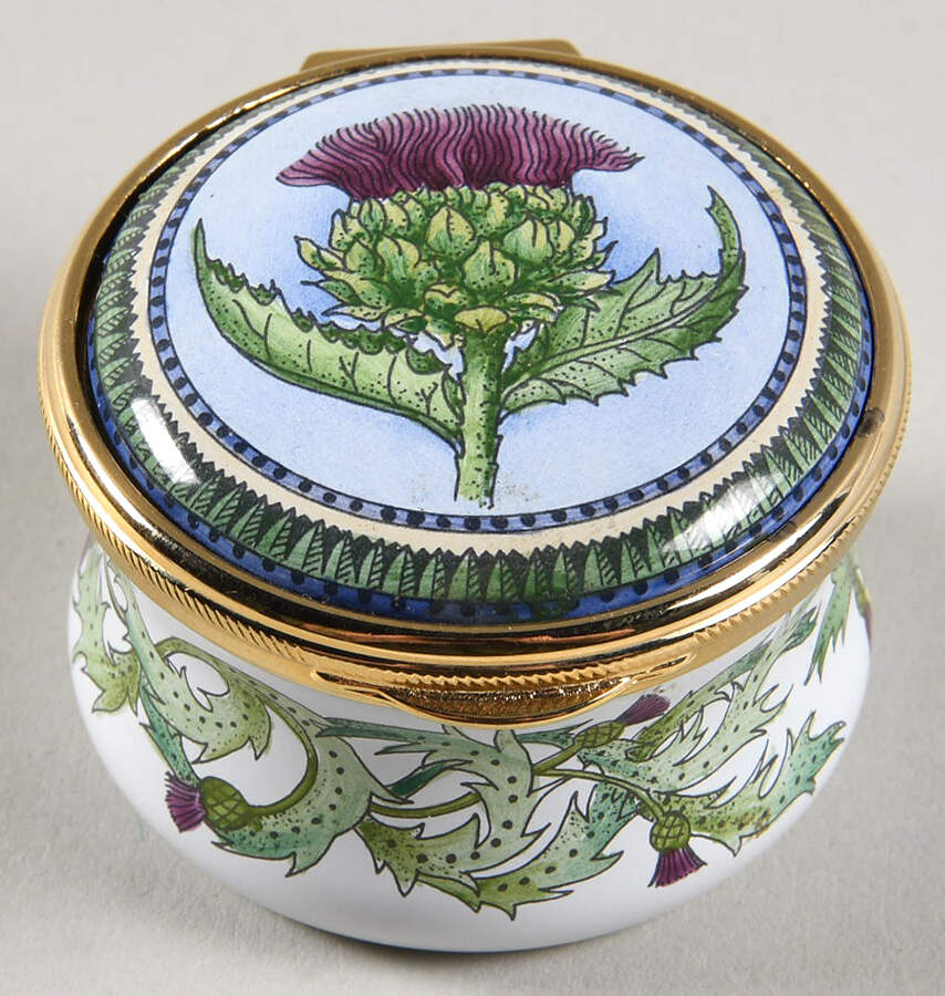 Connoisseurs Thistle-Round,Purple,Green - No Box by Staffordshire Enamels-1