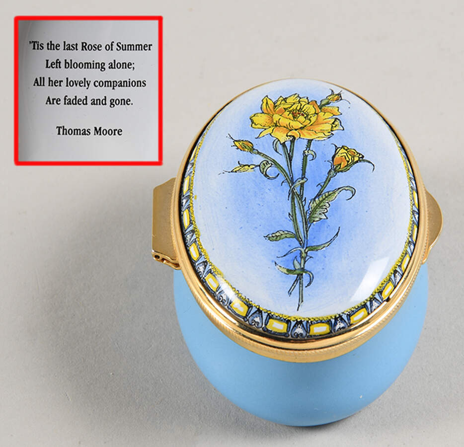 Connoisseurs The Last Rose Of Summer - Boxed by Staffordshire Enamels-1