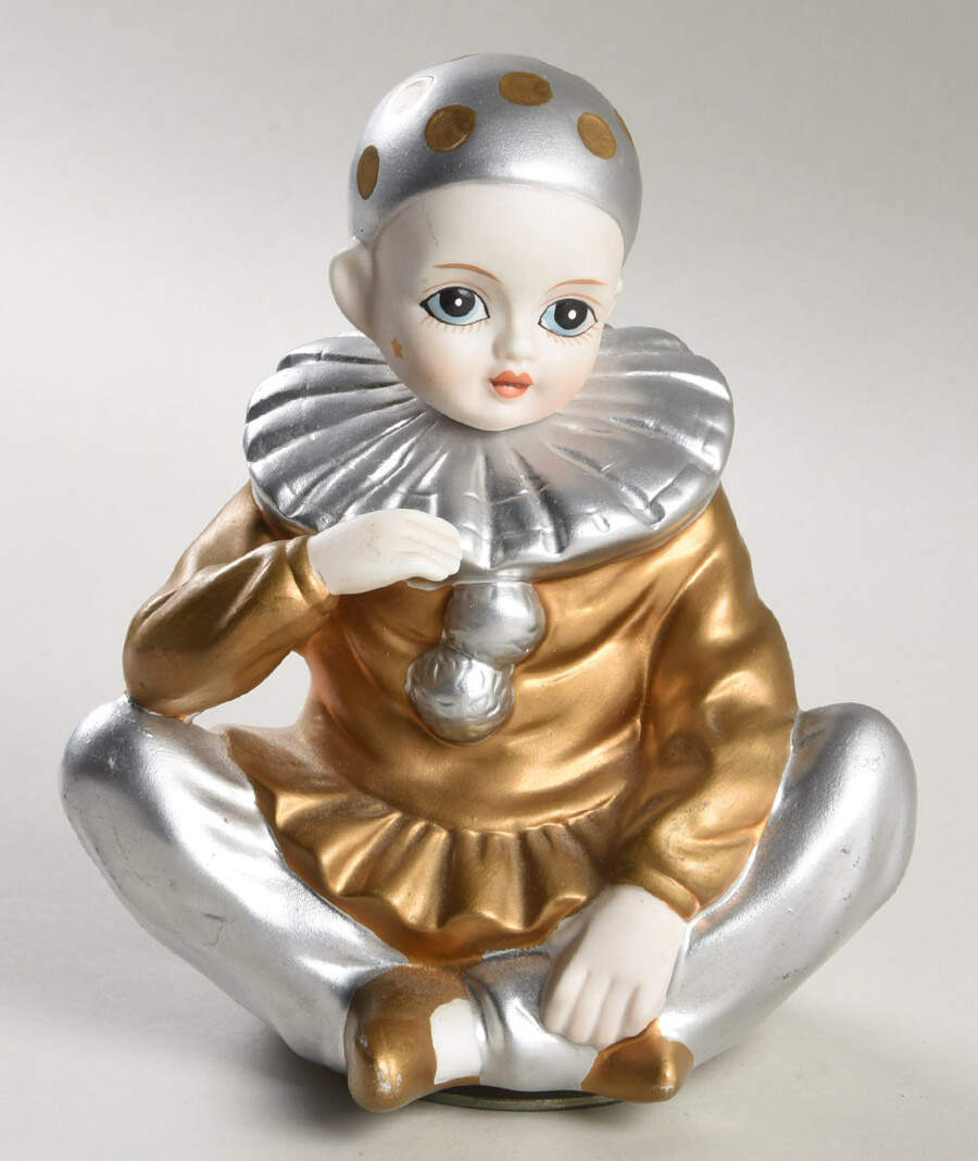 Seymour Mann Music Boxes Pierrot Clown-Silver & Gold - No Box by Seymour Mann-1