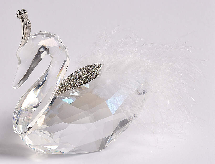 Christmas Figurines Winter Swan-Feather Tail - Boxed by Swarovski-1