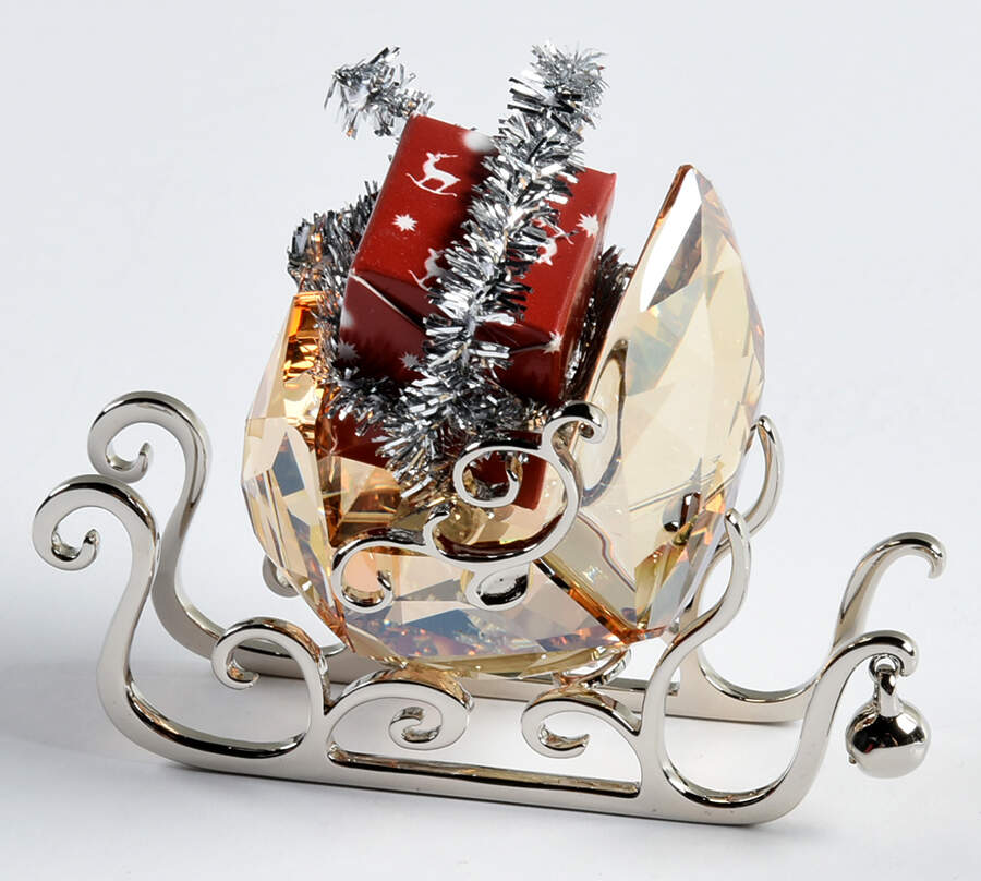 Christmas Figurines Winter Sleigh-Metal Base - No Box by Swarovski-1