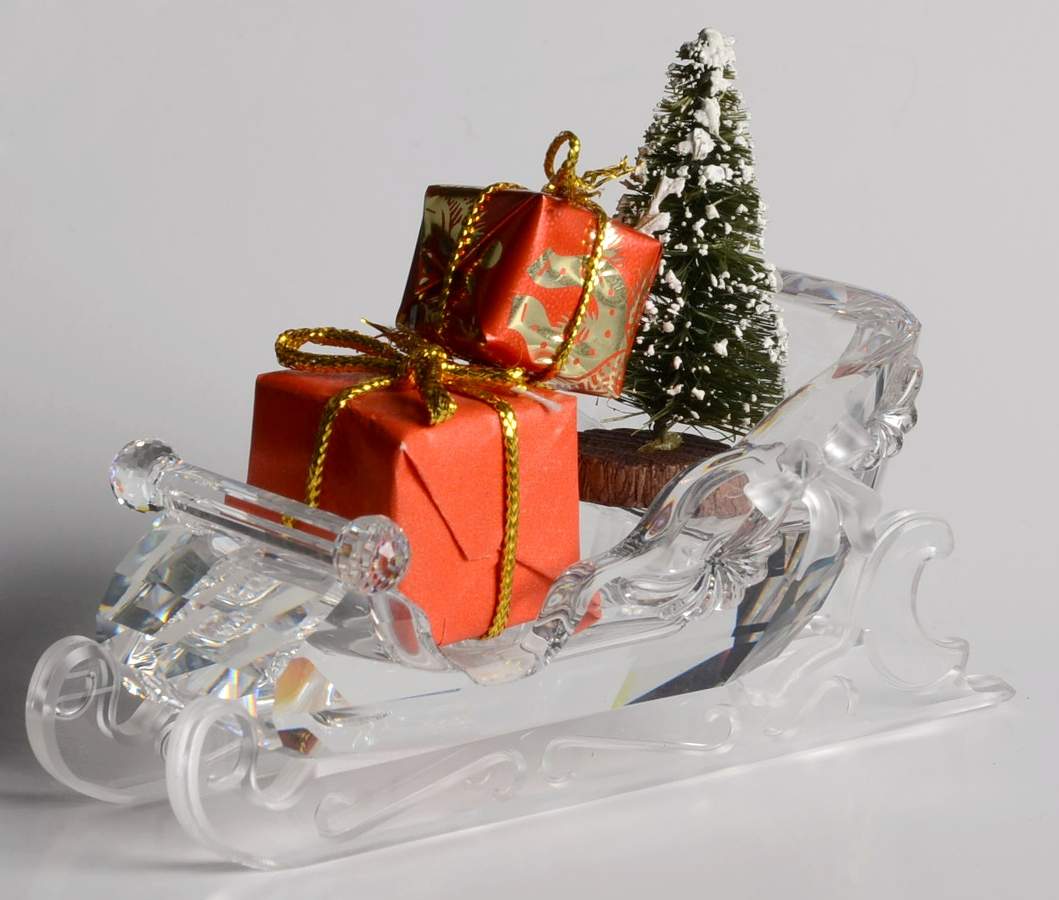 Christmas Figurines Sleigh With Presents & Tree - No Box by Swarovski-1