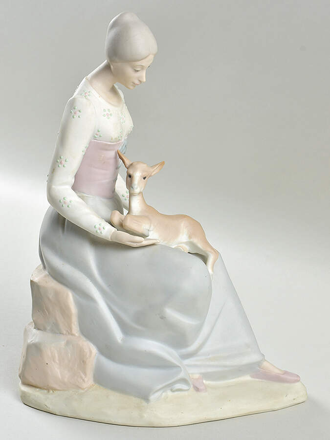 Made in Spain Figurines Lady With Goat - No Box by Spain-1
