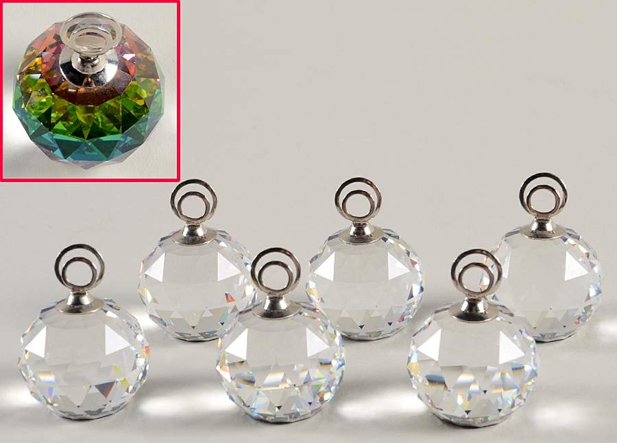 Place Card Holders Vitrail Medium-Large Rhodium Set/6 - Boxed by Swarovski-1