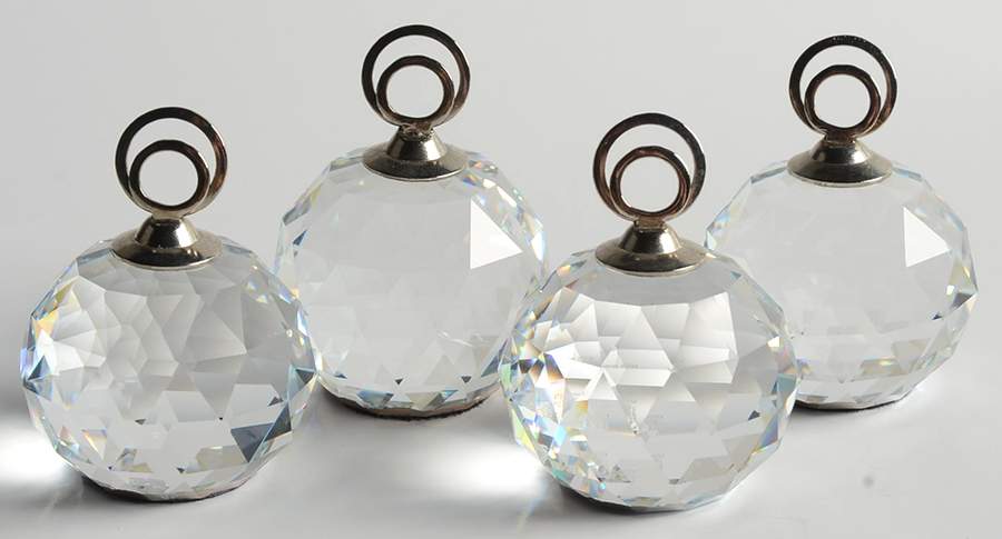 Place Card Holders Crystal Cal-Large Rhodium Set/4 - Boxed by Swarovski-1