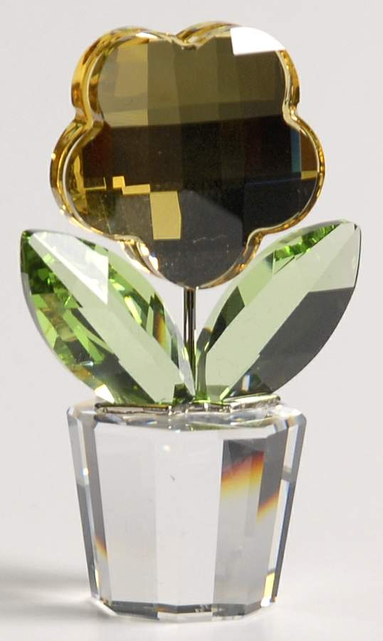 Happy Flowers A Flower-Yellow/Clear - No Box by Swarovski-1