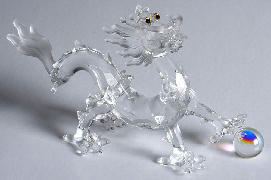 Fables & Fairy Tales Dragon With Crystal Ball - No Box by Swarovski-1