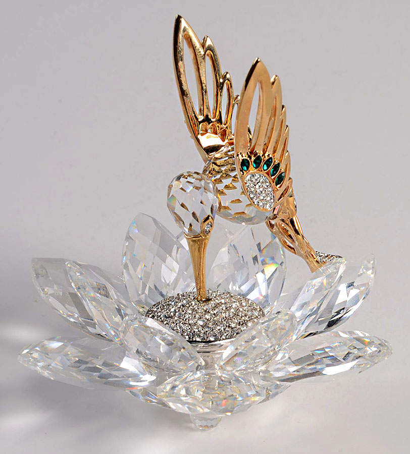 Crystal in Flight Hummingbird-Gold - Boxed by Swarovski-1