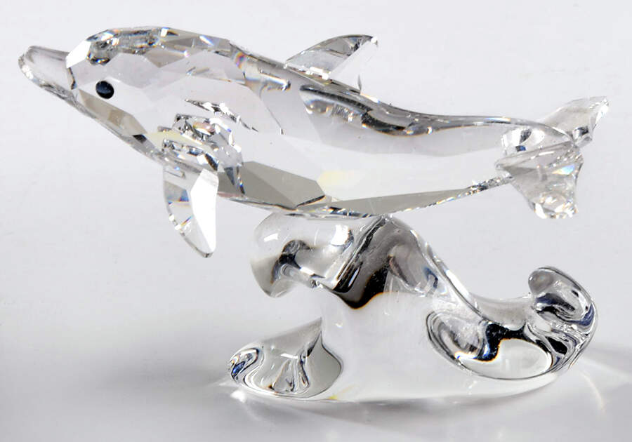 Aquatic Worlds Dolphin-Baby-Clear Base - No Box by Swarovski-1