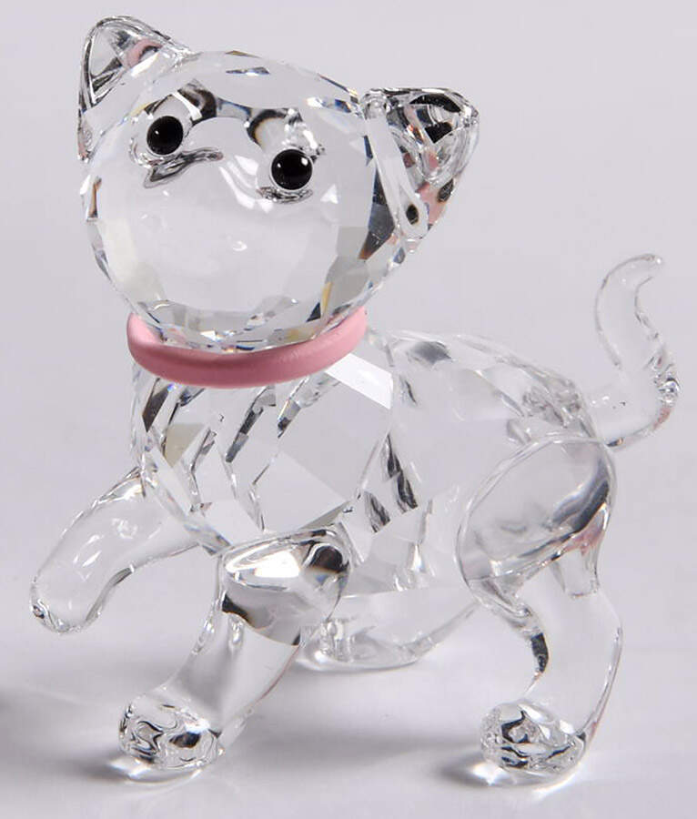The Peaceful Countryside Kitten-Standing-Pink Plastic Collar - Boxed by Swarovski-1