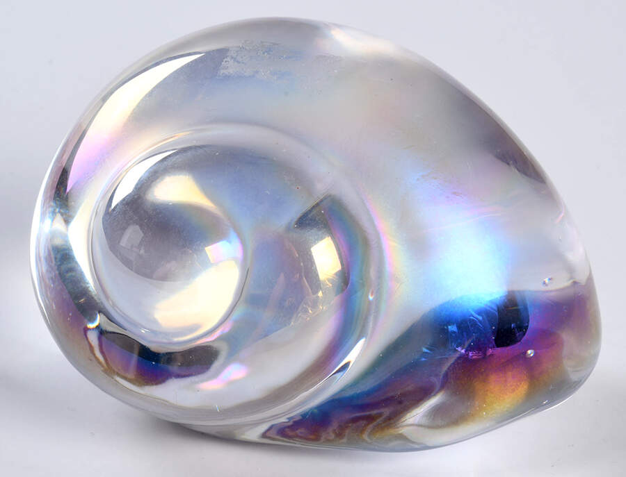 Art Glass Irridescent Nautilus Shell Paperweight - No Box by Silvestri-1