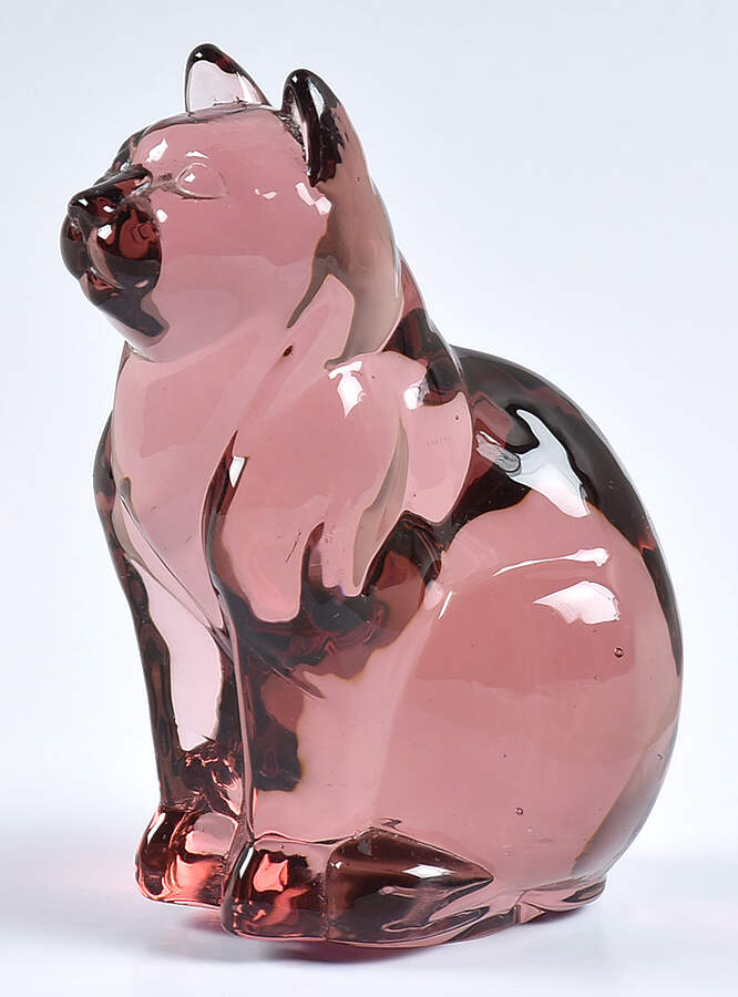 Art Glass Cat Amethyst - Boxed by Silvestri-1