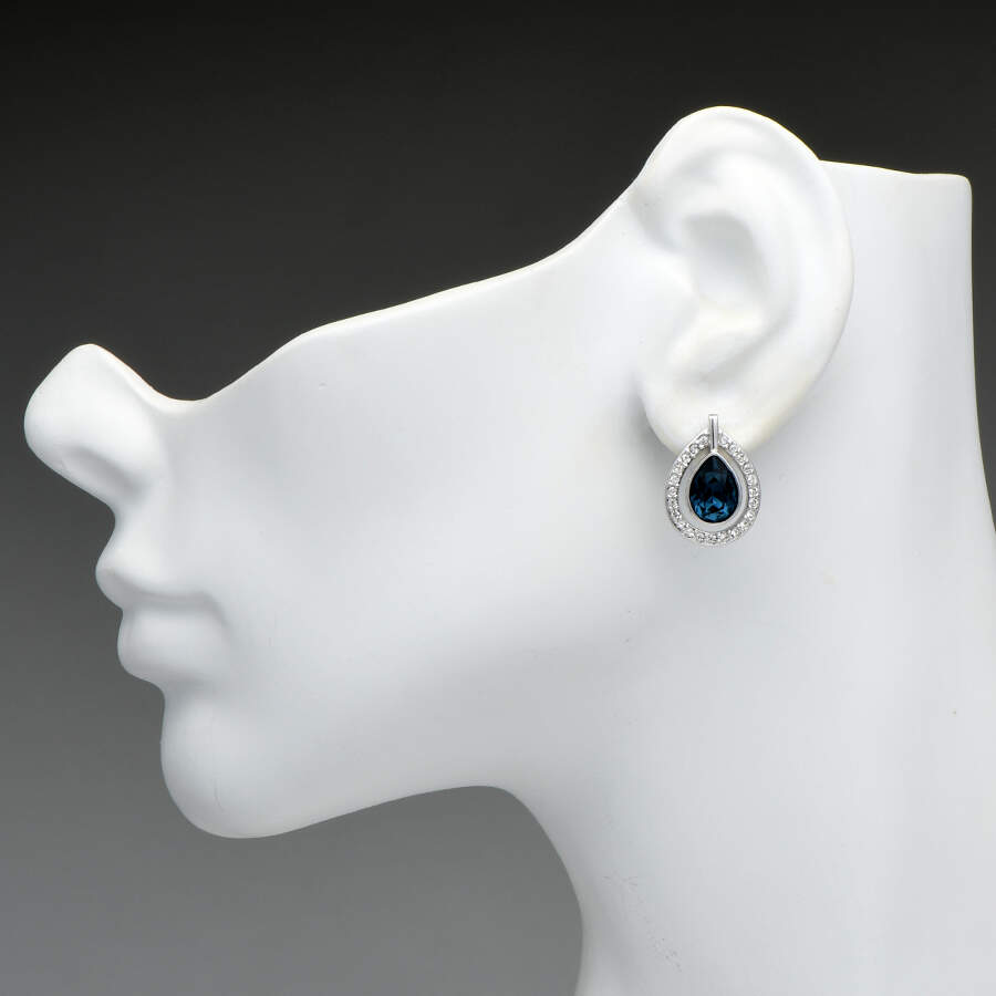 Earrings Mila Earrings - Deep Blue - Boxed by Swarovski-3