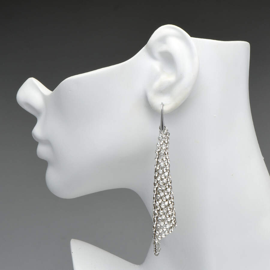 Earrings Fit Earrings Large - Rhodium - Boxed by Swarovski-3