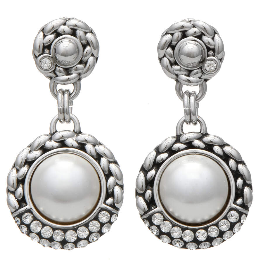Earrings Crystal & Pearl Drop Earrings - No Box by Swarovski-1