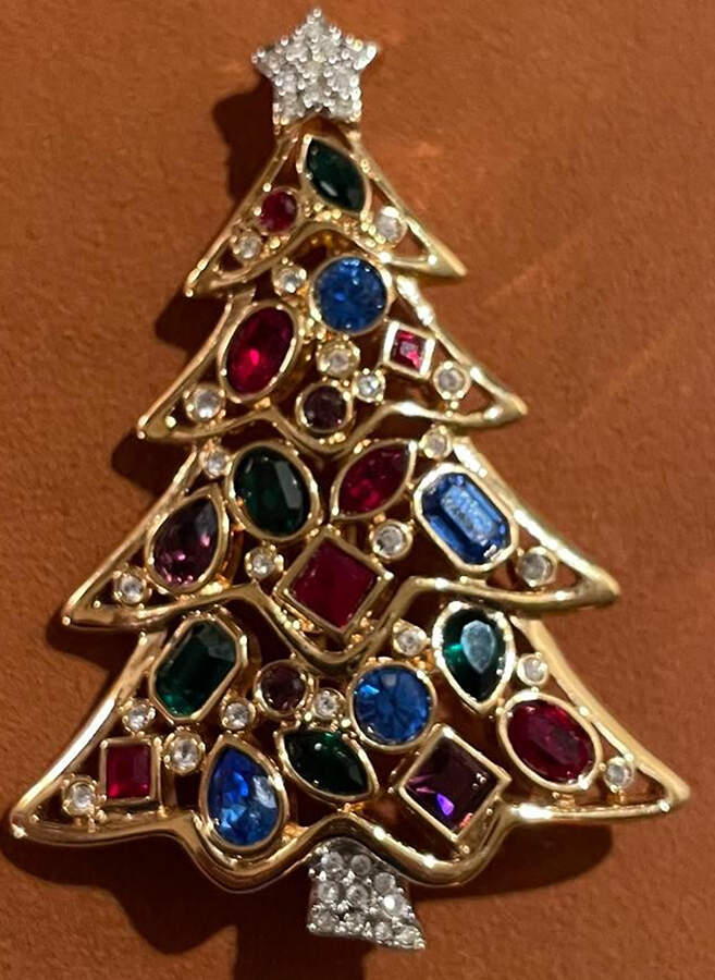 Christmas Brooches Tree Brooch - No Box by Swarovski-1