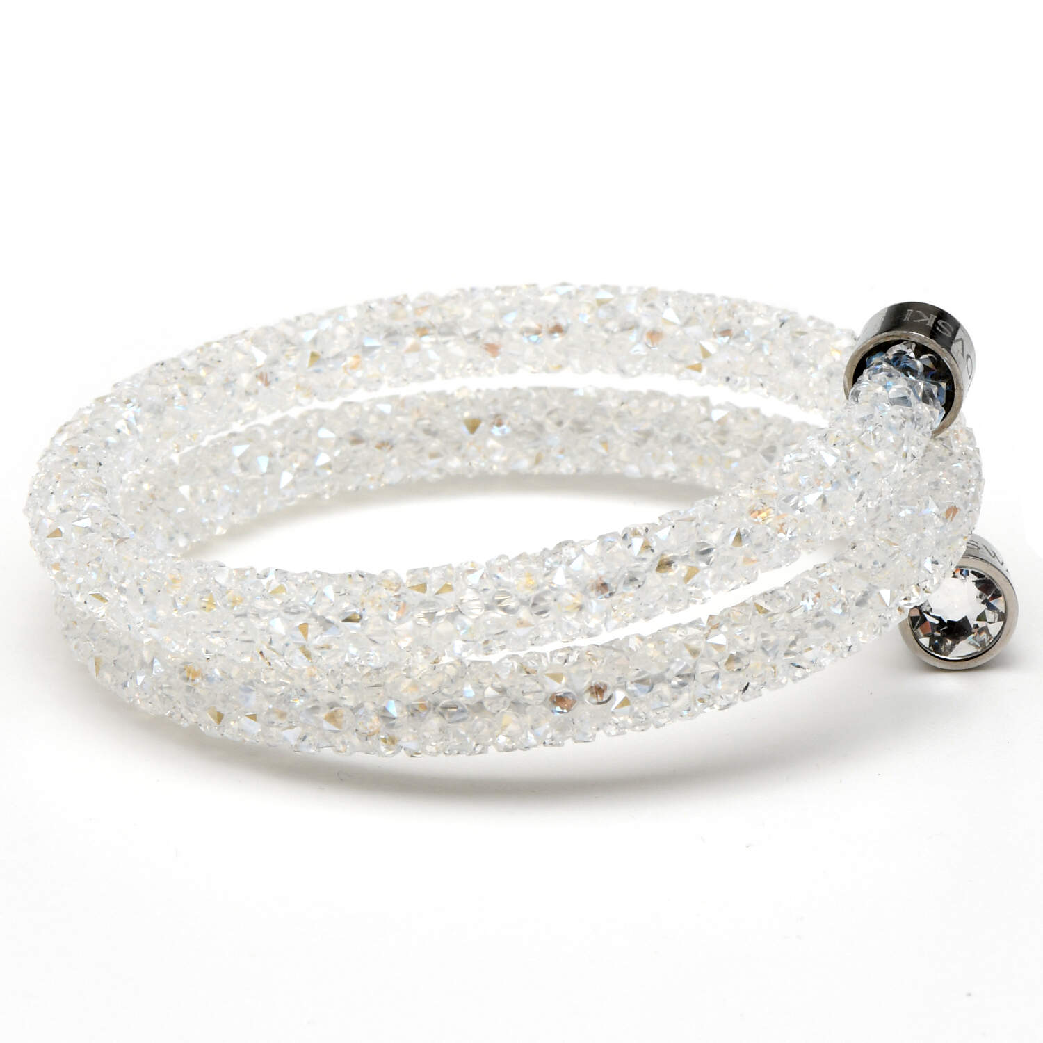 Bracelets Crystaldust Double Bangle - White - Boxed by Swarovski-3
