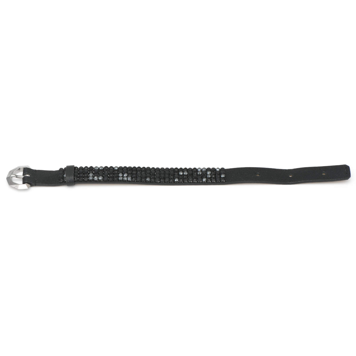 Bracelets Black Crystals On Leather Bracelet - No Box by Swarovski-1