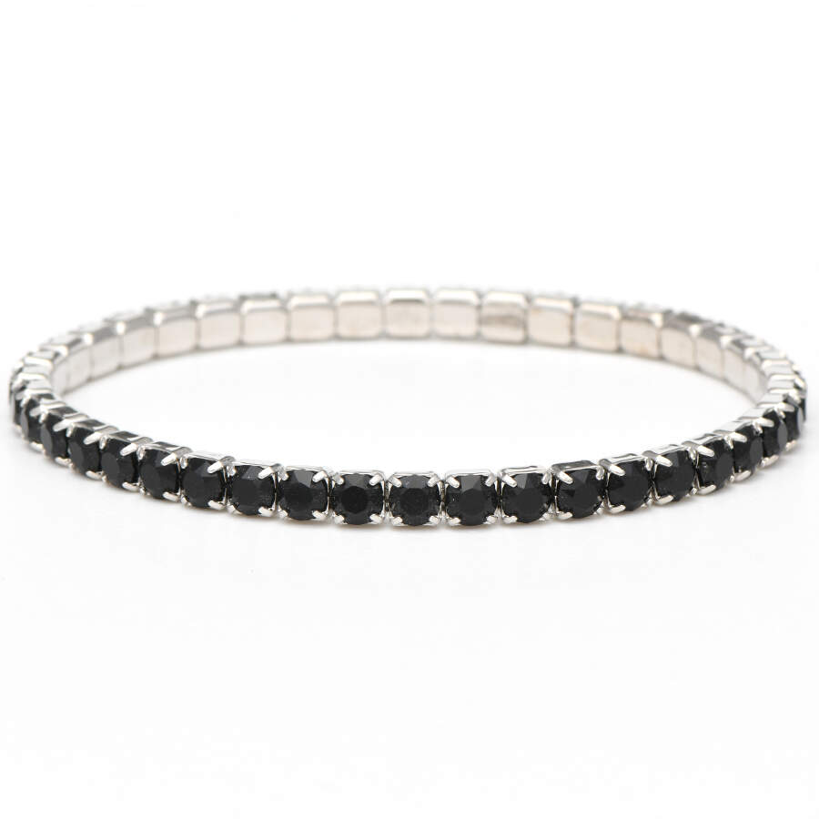 Crystal Stretch Bracelets Lightning - Jet / Rhodium - No Box by Swarovski-1