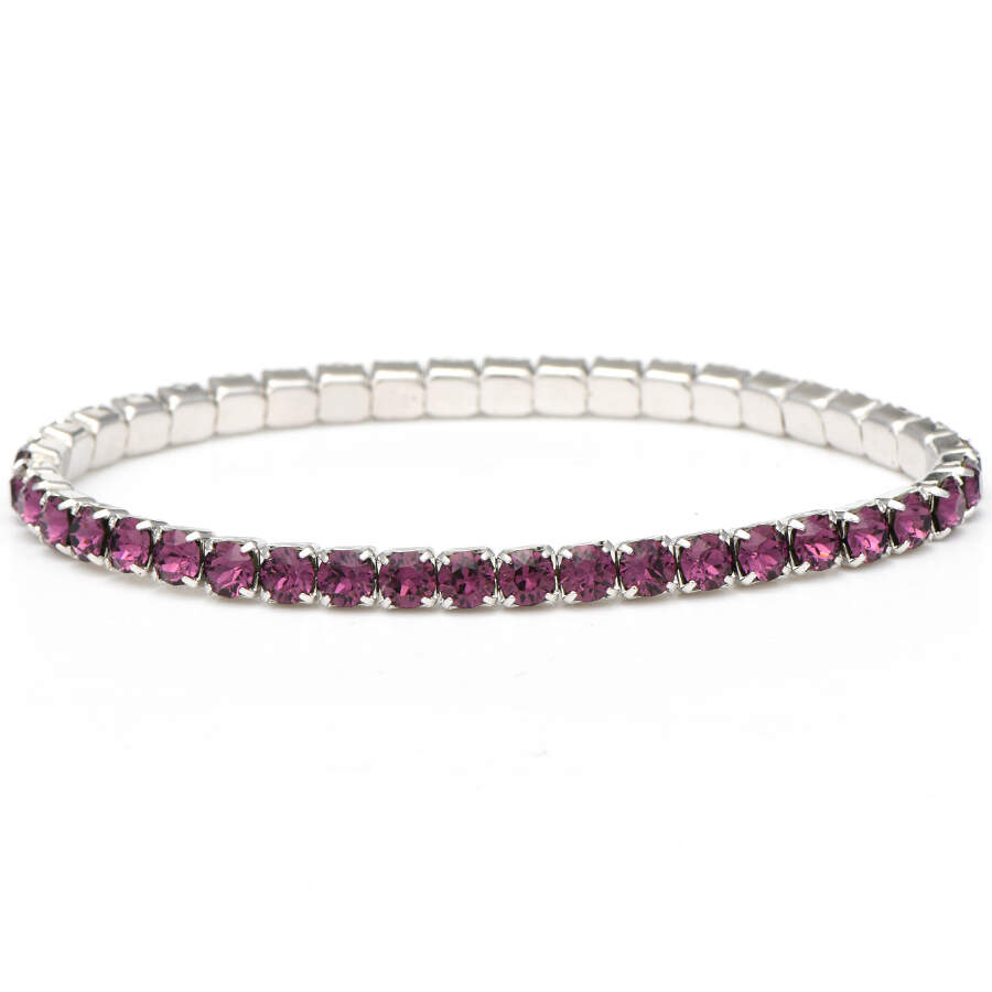 Crystal Stretch Bracelets Lightning - Amethyst / Rhodium - No Box by Swarovski-1