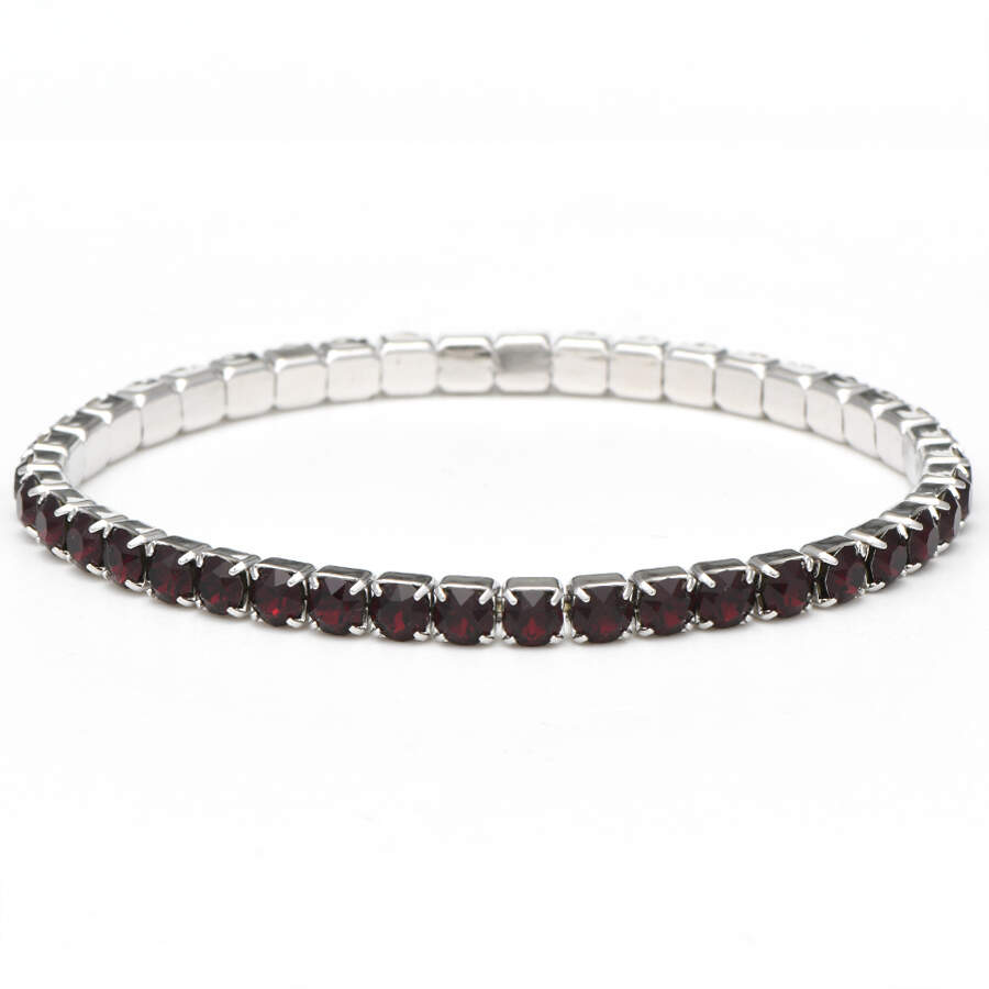 Crystal Stretch Bracelets Lightning - Garnet / Rhodium - No Box by Swarovski-1