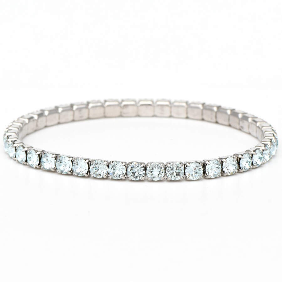 Crystal Stretch Bracelets Lightning - Light Azzure / Rhodium - No Box by Swarovski-1