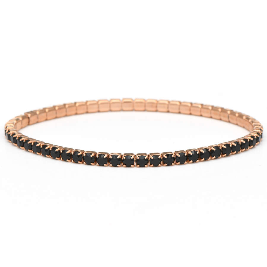 Crystal Stretch Bracelets Lightning - Jet / Rose Gold - No Box by Swarovski-1