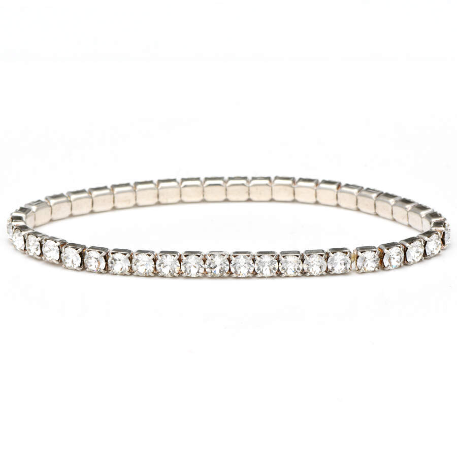 Crystal Stretch Bracelets Lightning - Clear / Rhodium - No Box by Swarovski-1