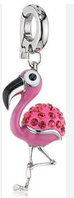 Charms Flamingo Pink&Silver Charm - Boxed by Swarovski-1