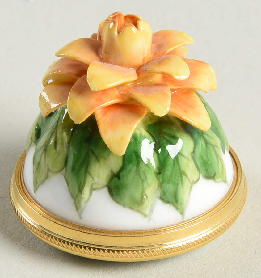 Chelsea Bonbonniers Box Yellow Flower - No Box by Staffordshire Enamels-1