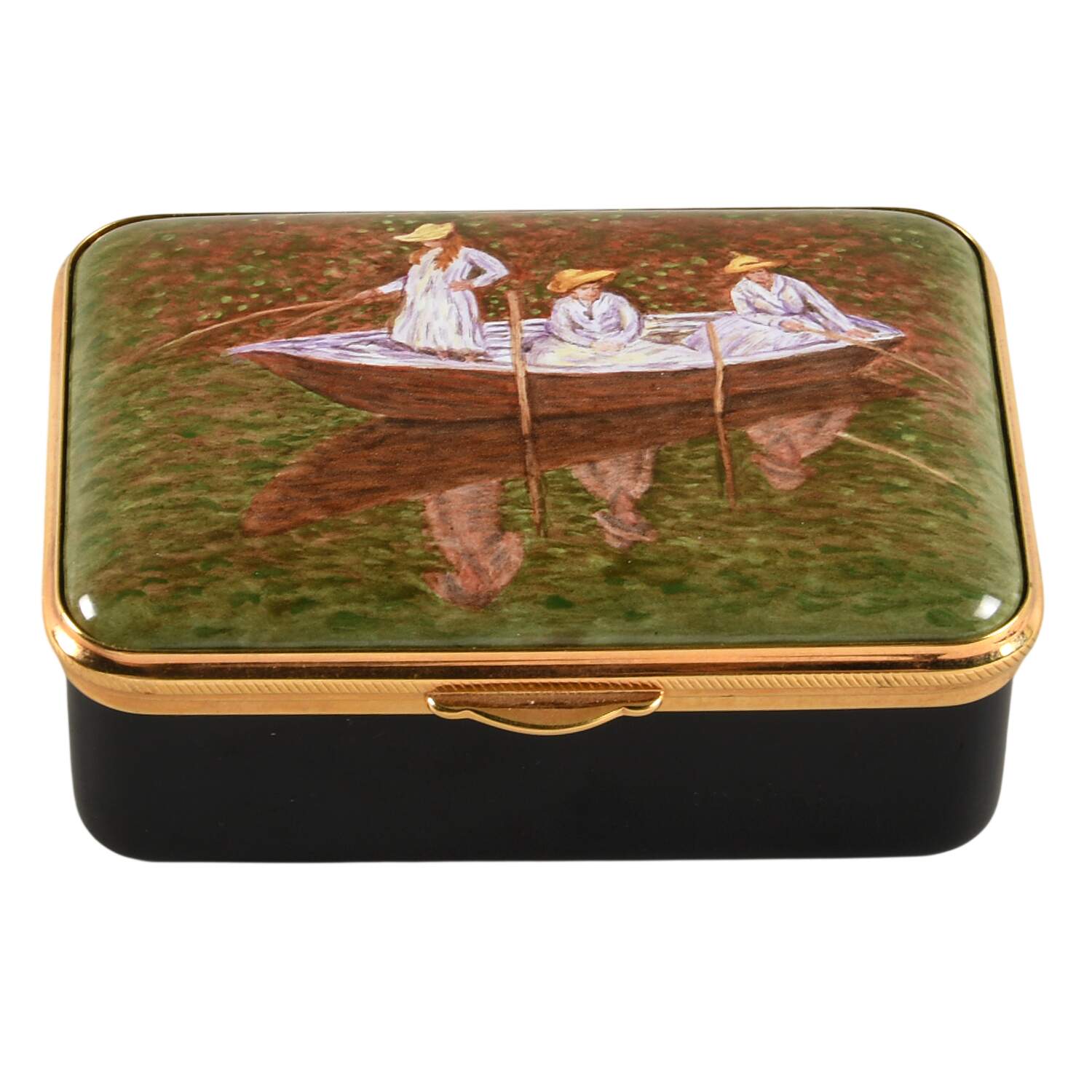 Marshall Chelsea Bonbonnieres In The Rowing Boat - Monet - No Box by Staffordshire Enamels-1