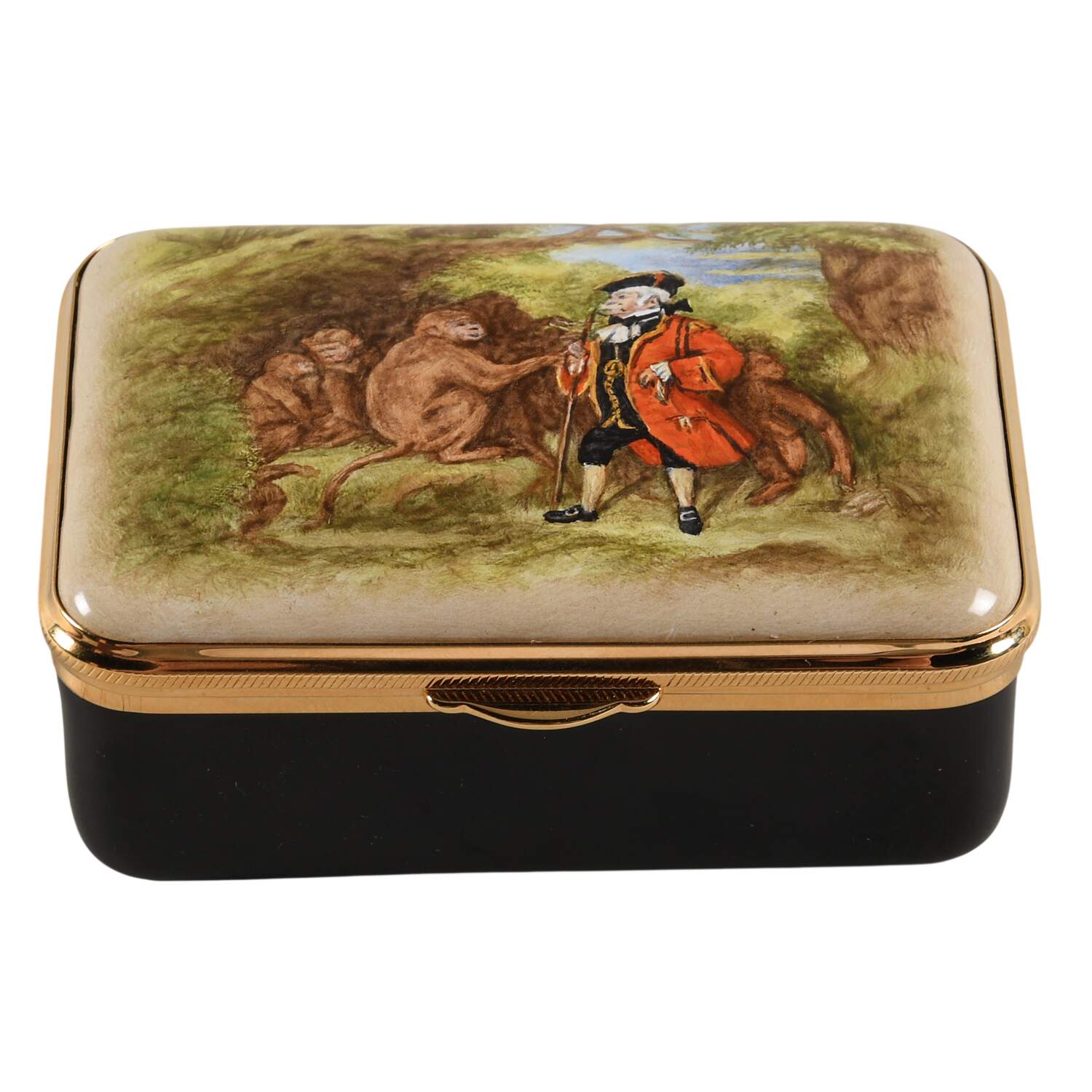 Marshall Chelsea Bonbonnieres The Monkey Who Has Seen The World - With Box by Staffordshire Enamels-1