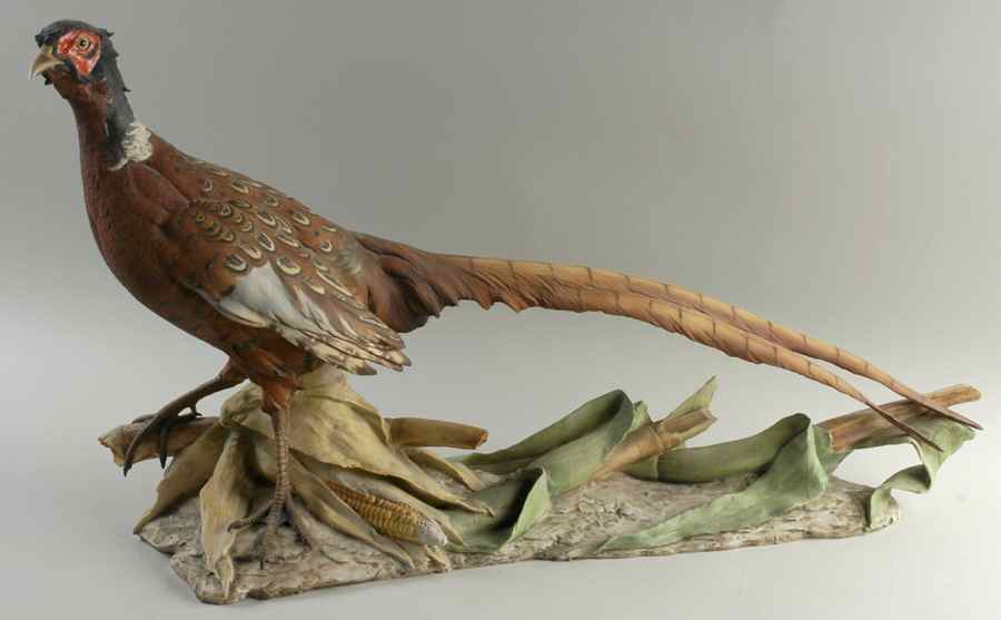 Tay Figurine Ringed-Neck Pheasant-26 1/2" Long - No Box by Tay Porcelain-1