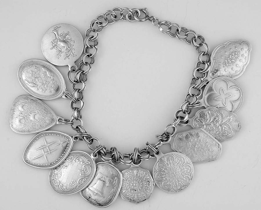 Twelve Days of Christmas Charms Set Of 12 Charms On Sterling Bracelet - Boxed by Towle Silver-1
